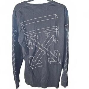 Off-White Black Long Sleeve T-Shirt with White Graphic Print